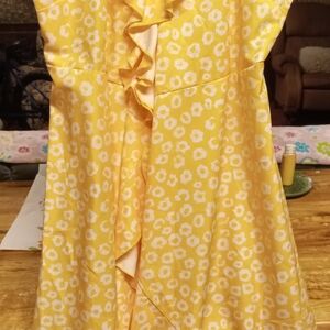 WHOLE CLOSET FOR $130 Or MO!! Yellow Floral Print Ruffle Dress
